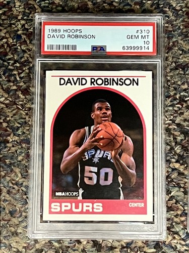 PSA 10 GEM MINT 1989 HOOPS BASKETBALL CARD HOF DAVID ROBINSON SPURS ROOKIE