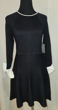  New  Vince Camuto  DRESS Black  white trim  Luxury Stretchy  (p small) 