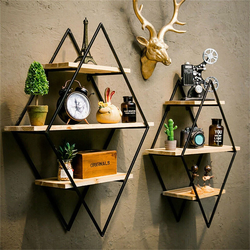 Floating Shelves Wall Shelf Modern Natural Boho Room Home Art Décor Display Rack - image 2 of 4