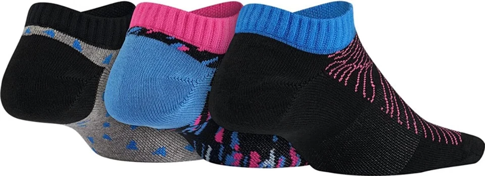 Nike L108368 Multicolor Ligero Algodón No Show Calcetines Paquete de 3 Niños Talla S Foto 2 de 2