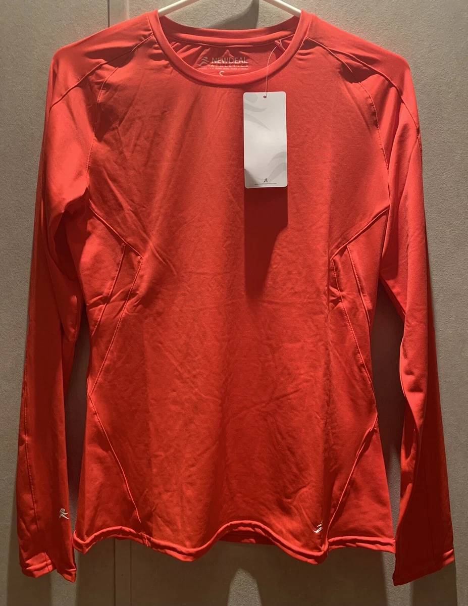 Woman s Athletic Workout Shirt Long Sleeve Size Small Red New