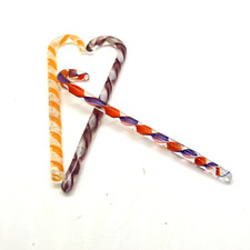 Blown Glass Candy Cane Swirl Christmas Ornaments Set of 3