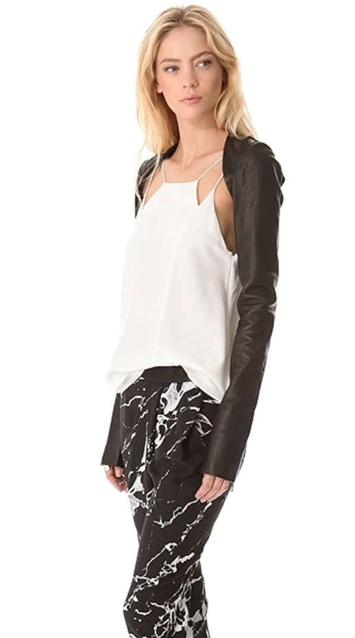 Mangas de arnés de cuero negro WILLOW talla S Foto 3 de 4