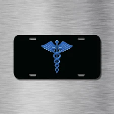 Caduceus Doctor Medicine Medical Vehicle License Plate Front Auto Tag Hermes NEW