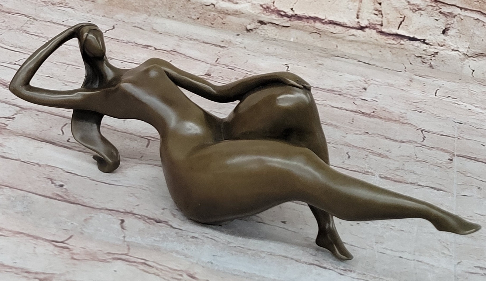 Handmade Bronze Nude Sculpture by Mario Nick for Modern Home Office Decor  