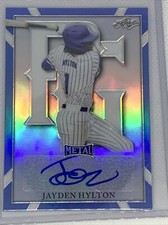 2021 LEAF PERFECT GAME METAL BLUE REFRACTOR JAYDEN HYLTON AUTO # 21/30