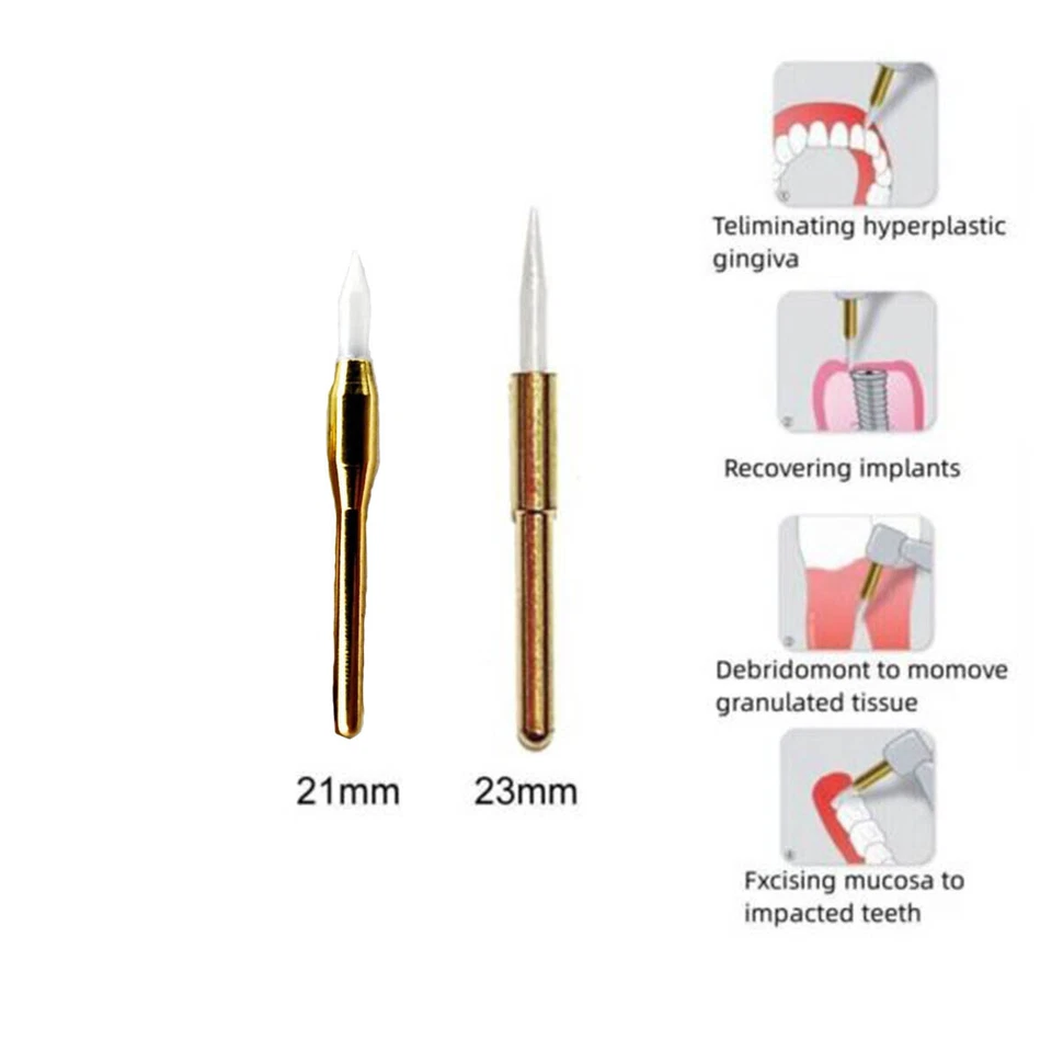 Recortadora de tejidos blandos de cerámica quirúrgica dental 21 mm + 23 mm para retracción gingival Foto 4 de 4