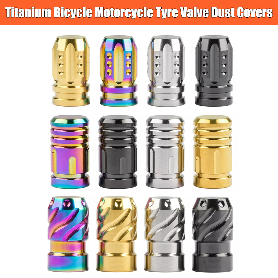 Titanium Schrader Presta Valve Cap For Bicycle Motorcycle Tyre Valve Dust  Covers