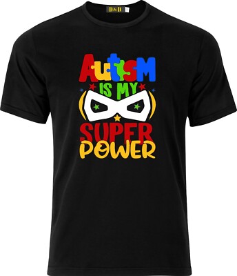 T-Shirt Autism is my Superpower lustig Humor vollfarbig D.T.F