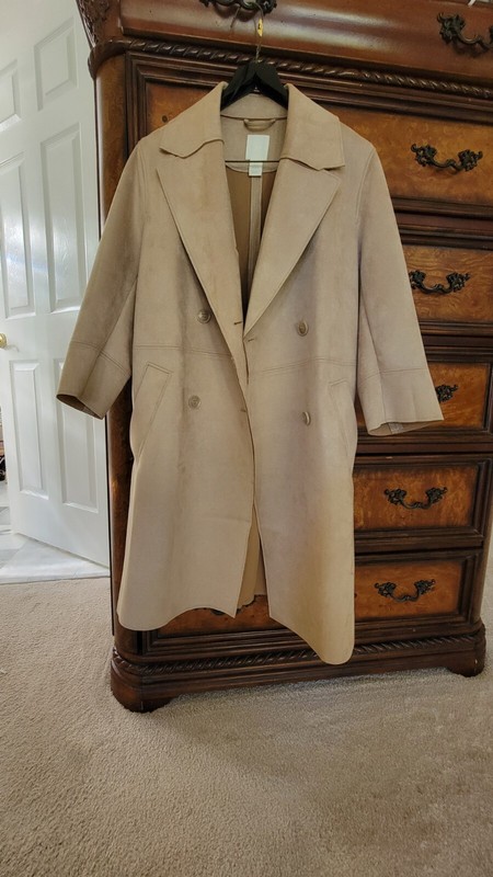 $129  H & M Camel Trench Coat XS NWOT