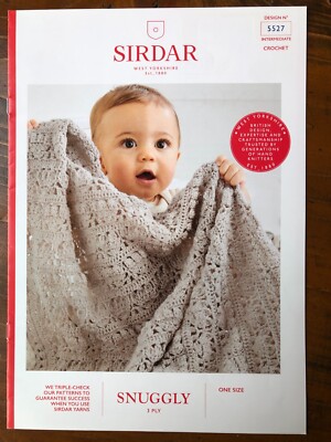 Sirdar 5527 crochet pattern baby ply lace pattern cot blanket UK