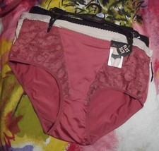 3 NEW PRIMA VALENTINA 871079X COPK/LB PLUS SIZE MF LACE PANELS BRIEF PANTIES 2X