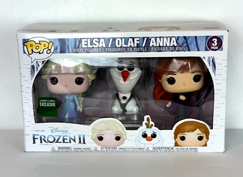 Funko Pop Disney Frozen II Elsa Olaf & Anna, Barnes & Noble Exclusive 3 pack
