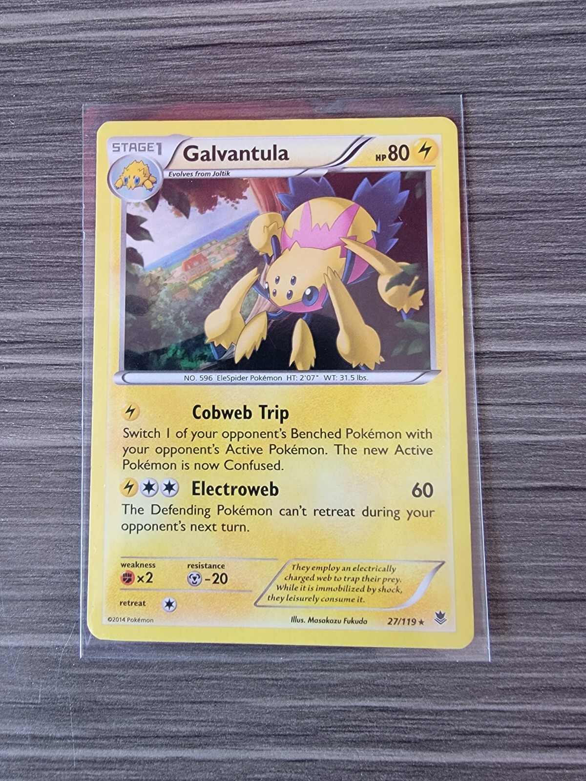 Pokemon Card TCG Galvantula 27/119 CRACKED HOLO Phantom Forces 2014 NM/LP
