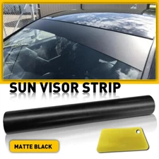 New Brand Universal Windshield Banner Matte Black Vinyl Decal Sun Strip K