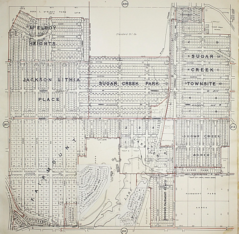Placa litográfica color raro mapa Atlas de Kansas City Missouri 1925 #208 y 209 Foto 3 de 4