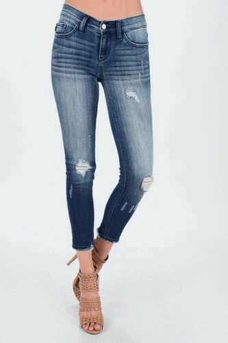 Judy Blue Cropped Ankle Fray Skinny 