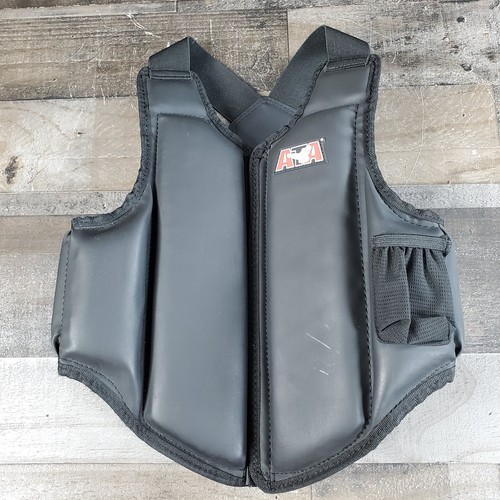 Gilet sparring protezione petto ATA bambino taglia media nero rosso taekwondo karate