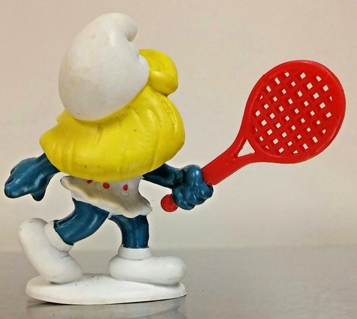 Smurfette tennis player raquet smurf friend 1981 Pevo Schleich W. Berrie & Co. - Picture 3 of 6