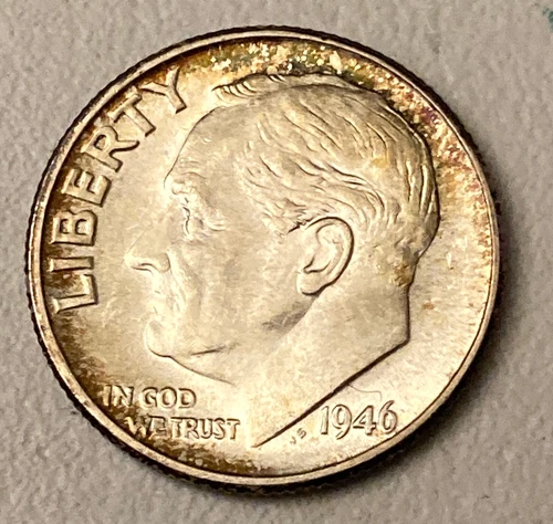 1946 ROOSEVELT DIME UNCIRCULATED END OF ROLL COIN