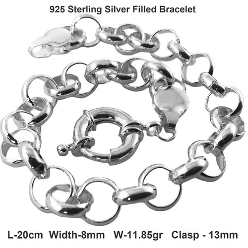 Collana Donna 55 Cm In Argento Placcato 925 – Catena Rolo Belcher 2mm Senza Ciondolo