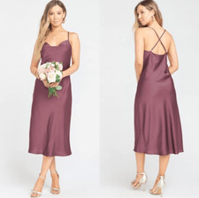 Show Me Your Mumu NWOT Verona Cowl Dress Plum Satin Deluxe Size Small