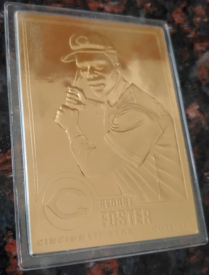 1996 George Foster 22kt Gold Danbury Mint MLBPA Card #45 MLB Cincinnati Reds HOF - Image 4 of 4