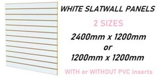 WHITE SLATWALL PANEL BOARD SLAT SLOT WALL PANEL DISPLAY BOARD SLATTED WALL NEW
