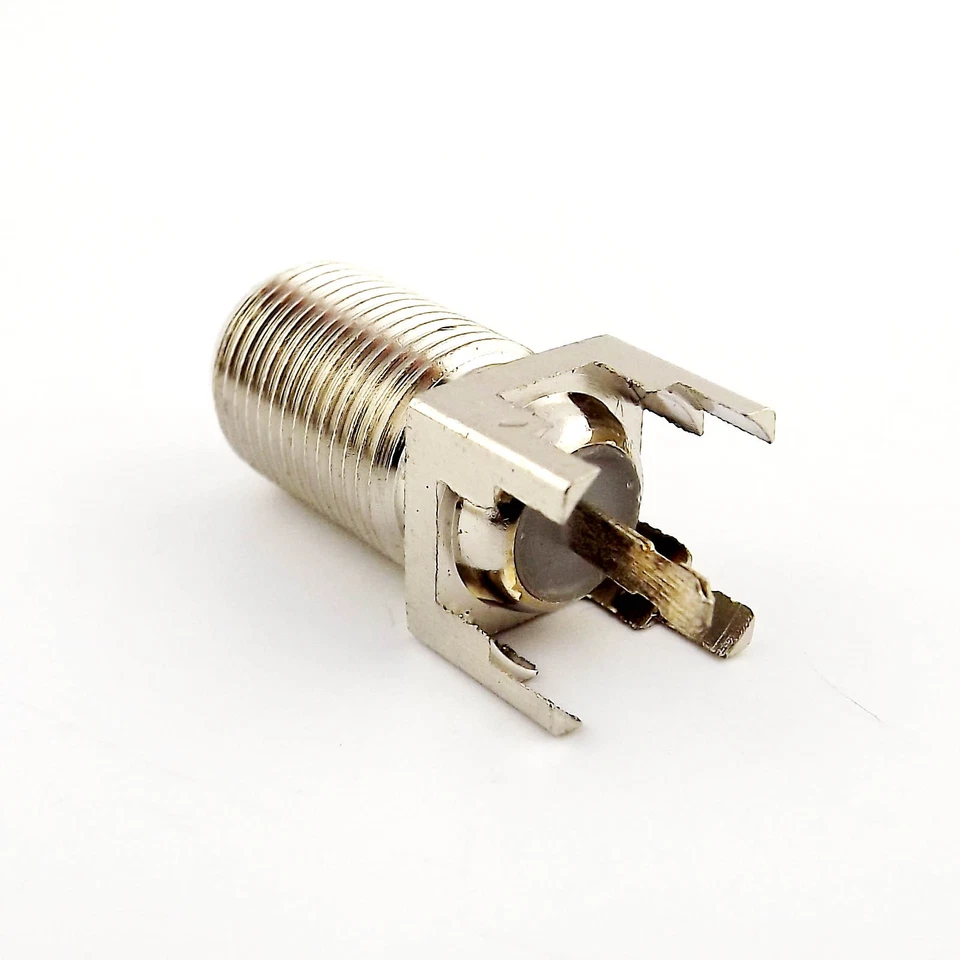 1x F Type Female PC Board PCB Mount Straight RF coaxial TV PAL Antenna Connector - Image 2 of 4