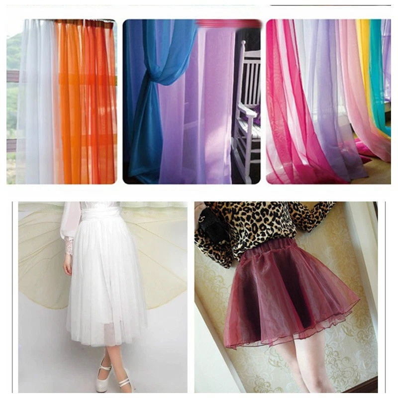 Organza Fabric Sheer Voile Curtain Tutu Skirt Wedding Adorn Chair Bows By Meter - Image 4 of 4