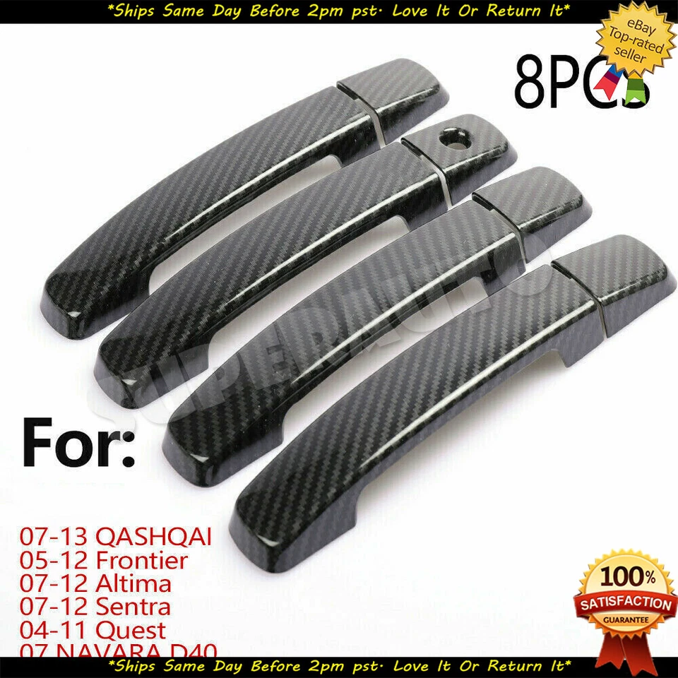 Se adapta a Nissan Altima 2007-2012 impresión de fibra de carbono cubiertas de manija de puerta sin llave inteligente Foto 2 de 3