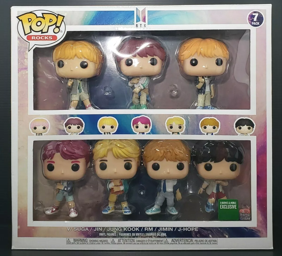 Funko Pop! BTS 7-Pack V, Suga, Jin, Jung Kook, RM, Jimin & J-Hope B&N  Exclusive