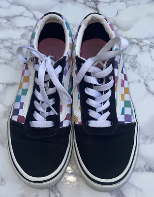 Vans Kids Rainbow Checkerboard Old Sokol Shoe/ Sneakers USA