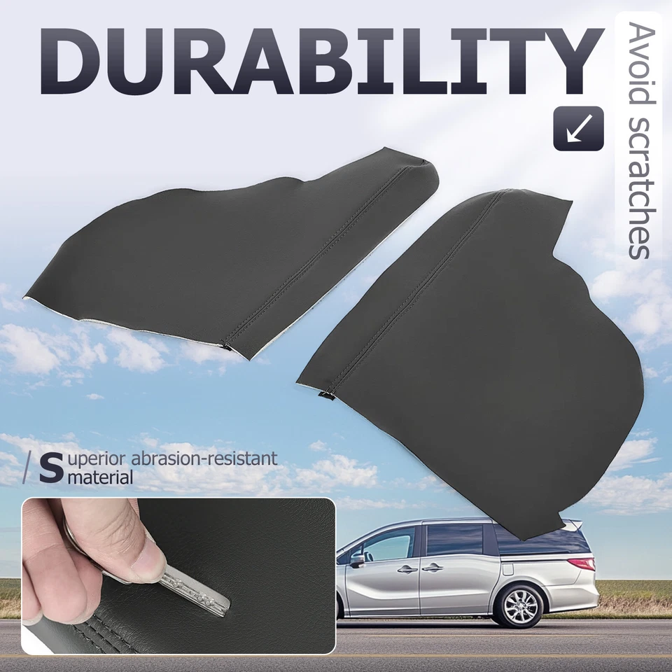 Par para paneles de puerta Honda Odyssey 2011-2016 2017 reposabrazos cubierta de vinilo tapicería gris Foto 4 de 4
