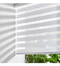 ZEBRA BLINDS, Cordless Blinds for Windows, Roller Shades 36”W x 47”H, White