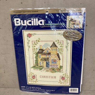Bucilla Counted Cross Stitch Kit 42712 Home House Studio B Sealed 2000 11'' x 14''