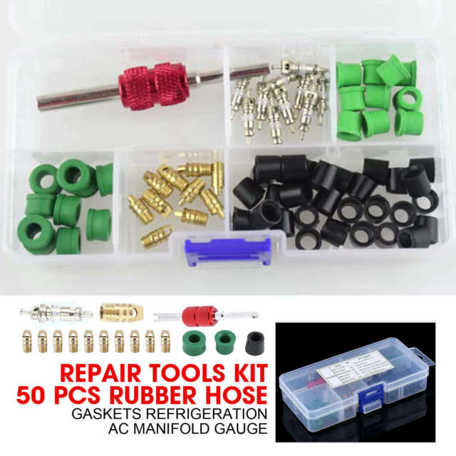 Repair Tools Kit (50 Pcs) Rubber Hose Gaskets Refrigeration AC Manifold Gauge