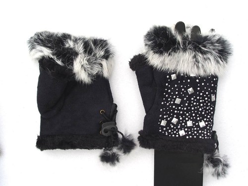 Gloves Women's Girl's Winter Fur Gefüttertlederoptik Without Finger - Picture 6 of 8