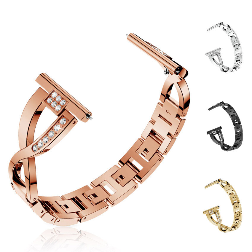 For Samsung Galaxy Watch 3/4/5/Pro Straps Diamond Stainless Steel Watch Band