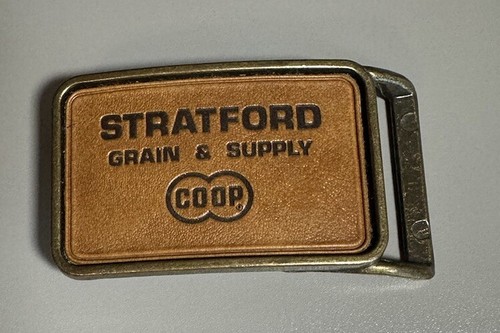 Vintage Belt Buckle Stratford Grain & Supply Farming Iowa Coop