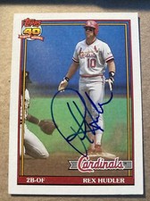 1991 Topps #228 Rex Hudler AUTO AUTOGRAPHED- St. Louis Cardinals