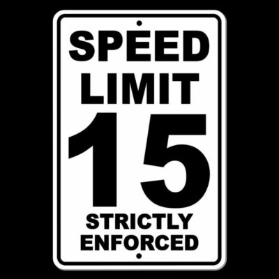 Speed Limit 15 Strictly Enforced 8" x 12" Sign mph slow warning traffic ...