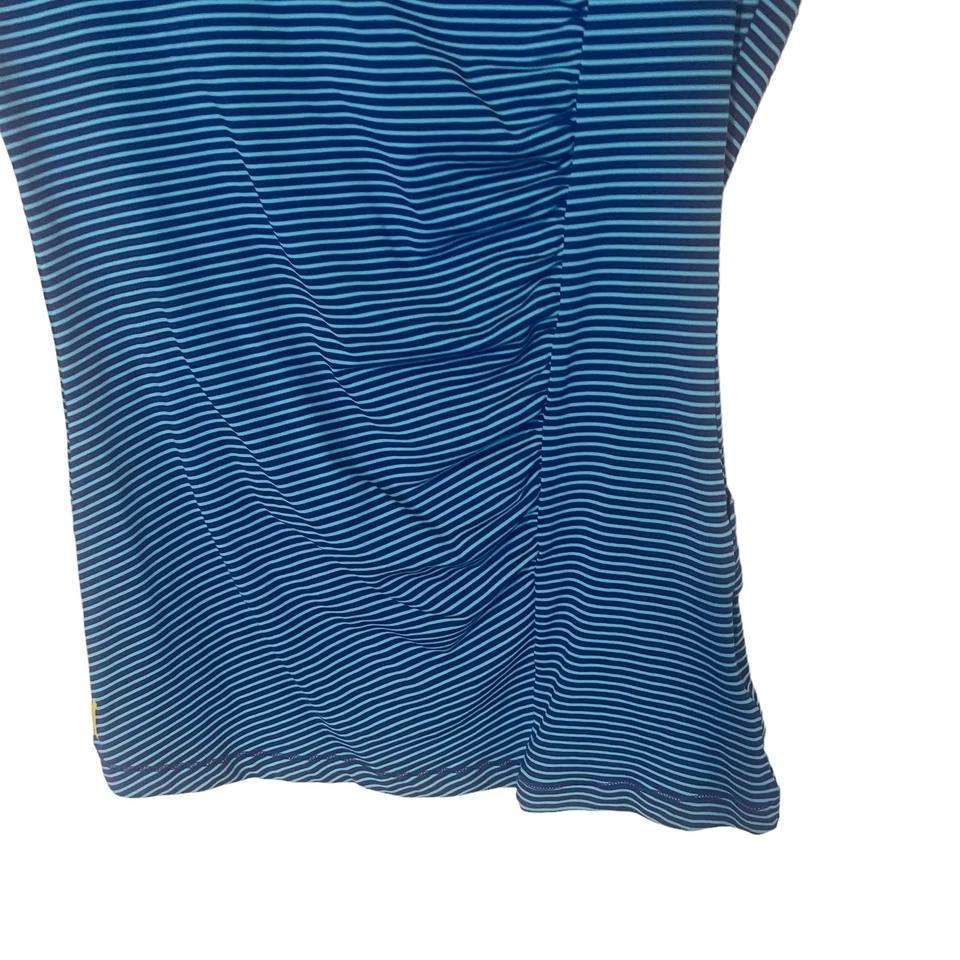 Camiseta Lole Mujer Pequeña Azul Rayas Correr UPF 50+ Correr Manga Corta Foto 3 de 4