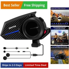 Motorcycle Helmet Headset 8 Riders Communication System Intercom with Music S...