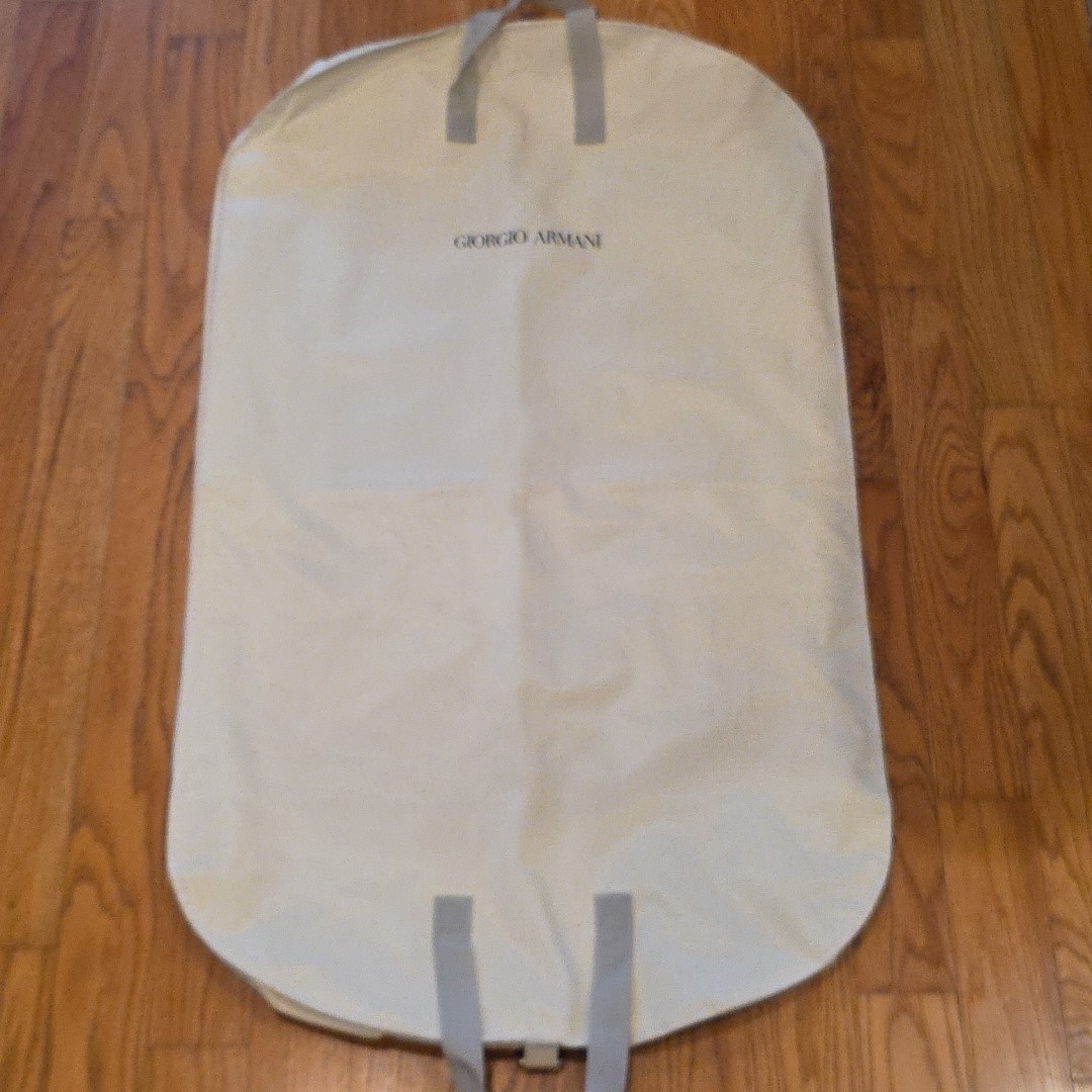 Giorgio Armani Cream Colored Garment Bag Suit Clothes Protector Foldable 42”