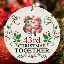 Our 43rd Christmas Together Ornament Cute Turtle Couple 43 Year Anniversary Gift