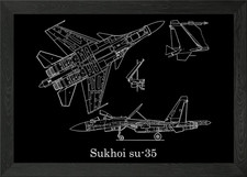 sukhoi su35 gerahmtes Wandbild Poster Leinwanddruck Bild