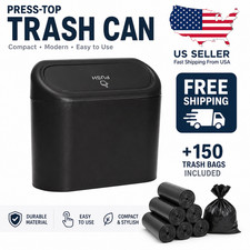 Car Trash Can With Lid 150 Bags 10 Rolls Mini Leakproof Garbage Bin Auto Org