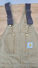 Carhartt Bib Work Overalls Men's Duck Canvas Double Knee, Read