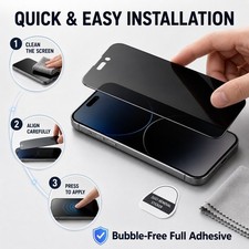 Privacy Tempered Glass Screen Protector For iPhone 17 16 15 14 13 Pro Max Plus — image 9